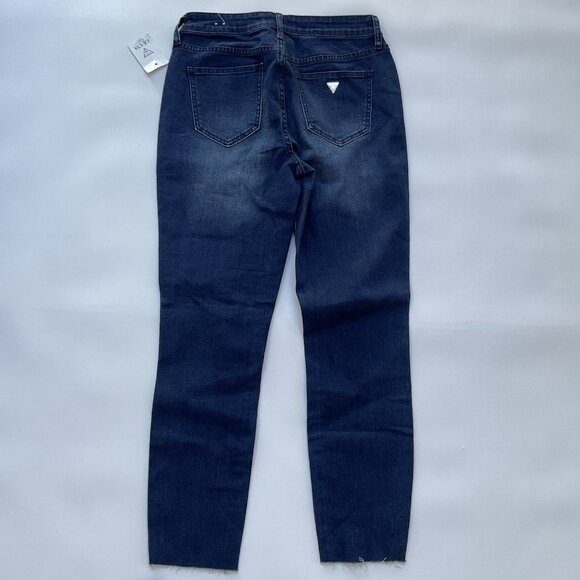 Guess Women’s Mid Rise Skinny Jeans Cropped Leg W/Tuxedo Foil Striped Size 28 - Picture 7 of 11